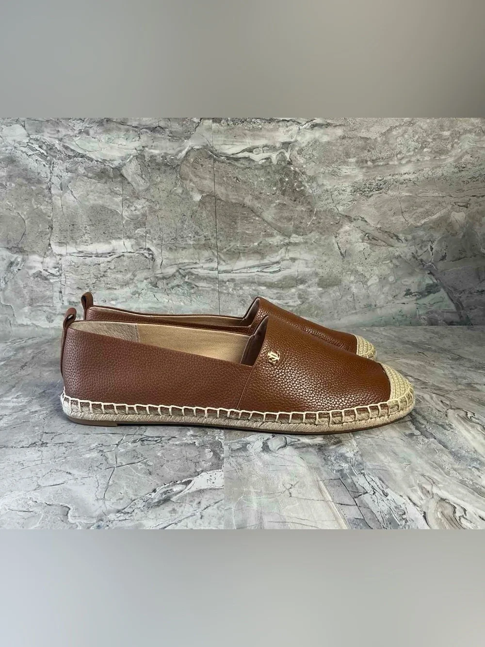 Lauren Ralph Lauren CAMERYN IV TUMBLED LEATHER ESPADRILLE